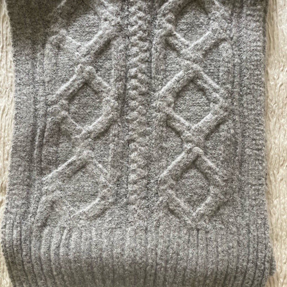 J. Crew Gray Cable Knit Scarf